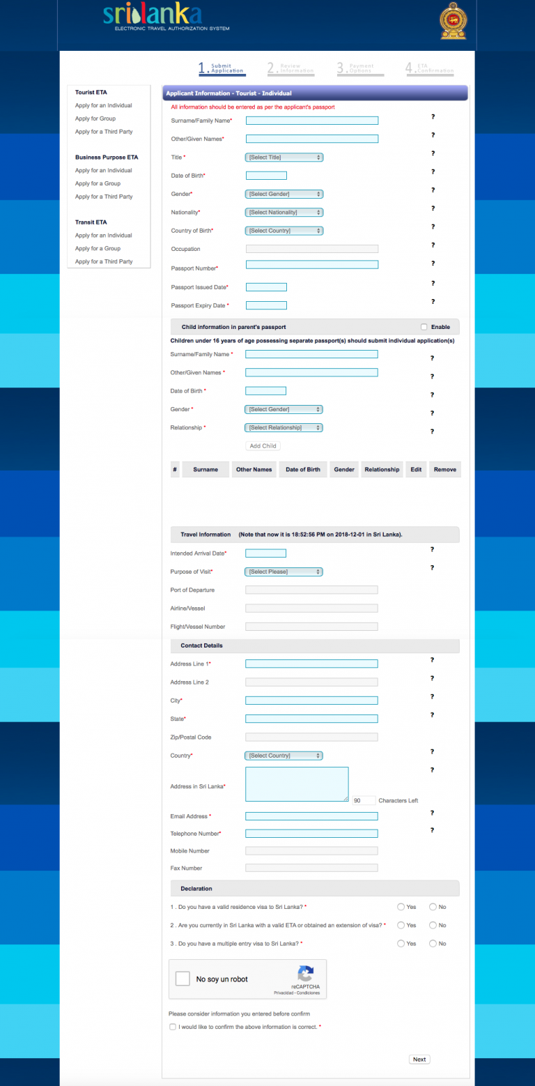 Conseguir el visado para Sri Lanka